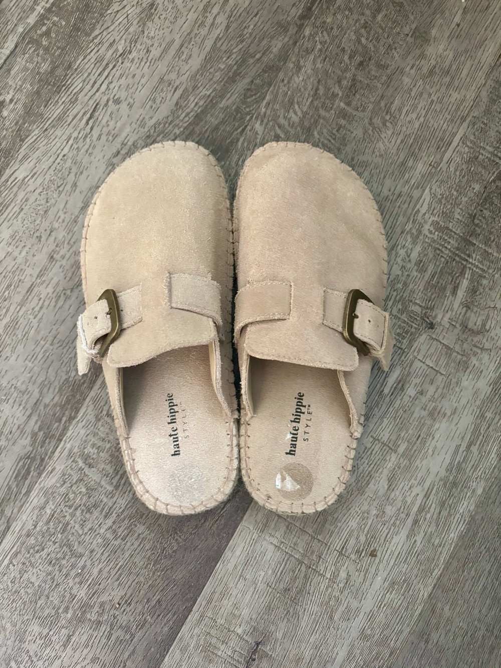 Haute Hippie Genuine Suede Boho clogs Mules Slip on Shoes size 8 - Picture 8 of 11
